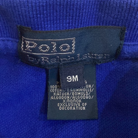 Polo Ralph Lauren blue polo size 9 months - Picture 2 of 2